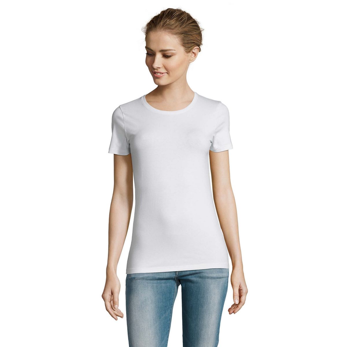 Klassisches Baumwoll-Stretch Slim T-Shirt