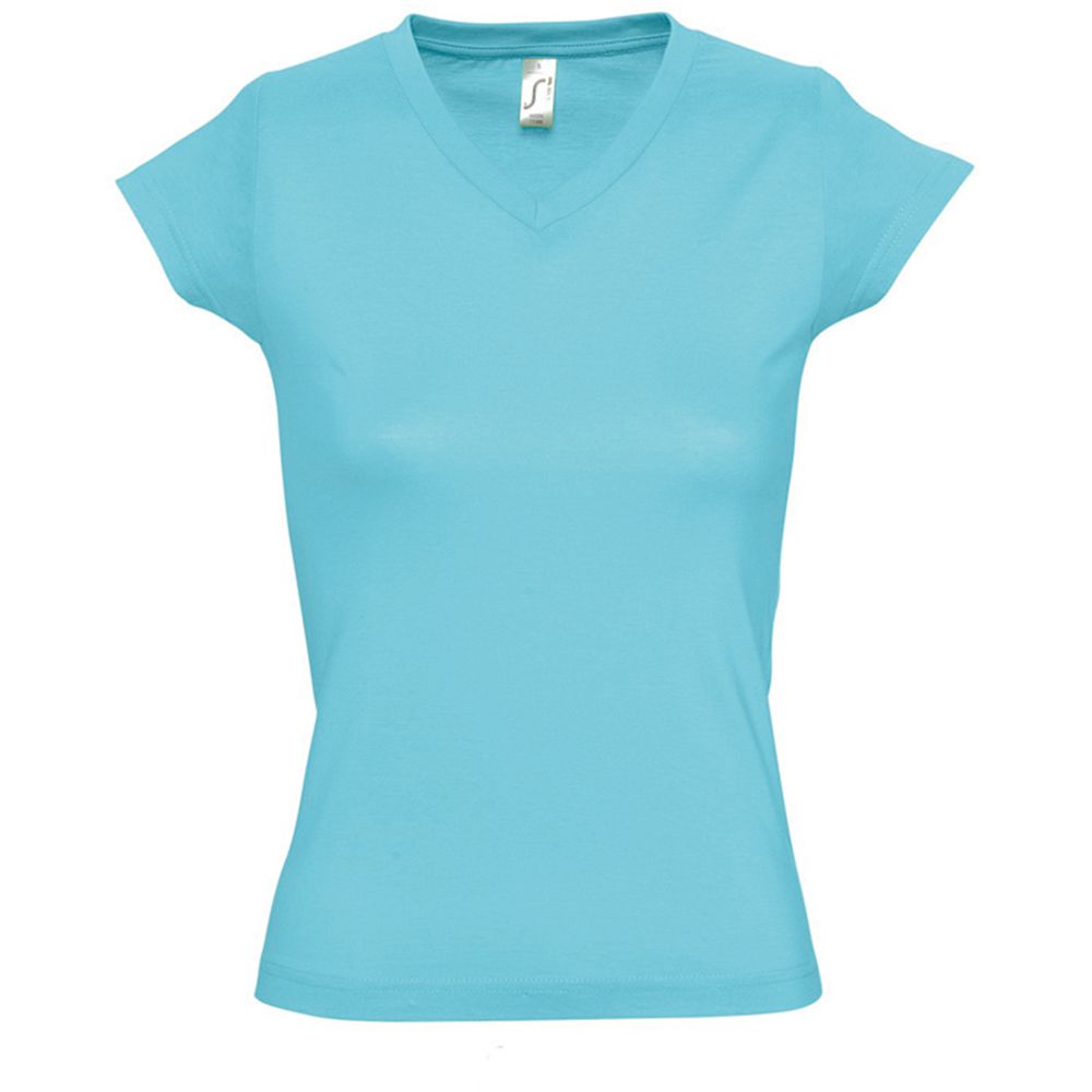 Tailliertes V-Ausschnitt Baumwoll-T-Shirt