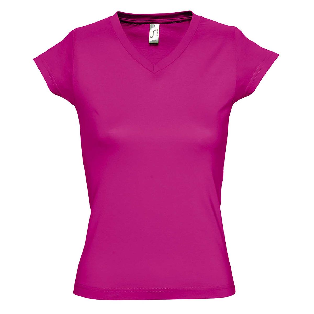 Klassisches tailliertes T-Shirt mit V-Ausschnitt