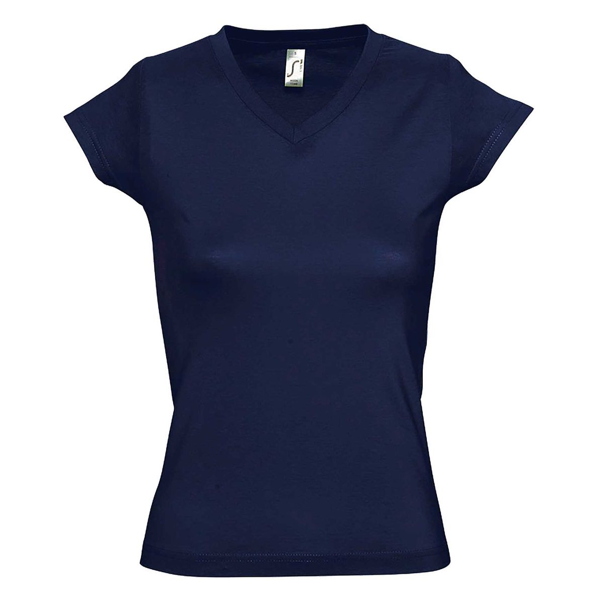 Klassisches V-Ausschnitt Baumwoll-T-Shirt