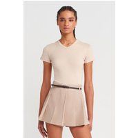 Slim-Fit Baumwoll-T-Shirt mit V-Ausschnitt