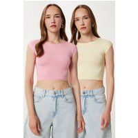 Enges Rippstrick Crop Top