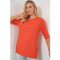 Strukturiertes Longshirt mit Rundhals