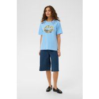 Klassisches T-Shirt mit Lippen-Grafikprint