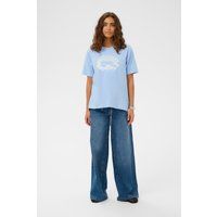 Baumwoll-T-Shirt mit metallischem Lippen-Print