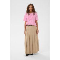 Lockeres Baumwoll-T-Shirt mit Lippen-Applikation