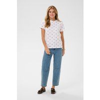 Gerades T-Shirt mit Erdbeer-Print