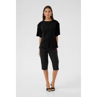 Lockeres Baumwoll-T-Shirt mit Schultereffekt