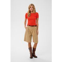Tailliertes Rippshirt mit Schleife