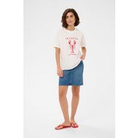 Baumwoll-T-Shirt mit Hummer-Grafik-Print