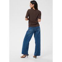 V-Ausschnitt T-Shirt mit Spitzenbesatz