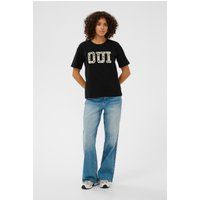 Oversized T-Shirt mit strukturiertem Schriftzug