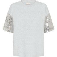 Oversized T-Shirt mit Pailletten-Ärmeln