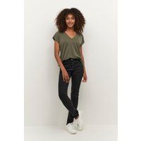 Locker geschnittenes Modal-T-Shirt mit V-Ausschnitt