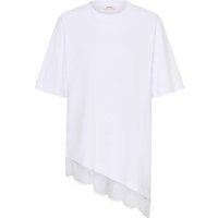 Oversize-T-Shirt mit asymmetrischem Spitzensaum