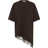 Asymmetrisches Baggy-T-Shirt mit Spitze