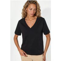 Klassisches Baumwoll-T-Shirt mit V-Ausschnitt