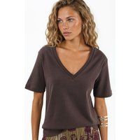 Klassisches Baumwoll-T-Shirt mit V-Ausschnitt