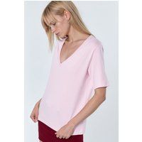 Klassisches Baumwoll-T-Shirt mit V-Ausschnitt