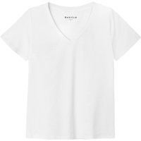 Klassisches V-Ausschnitt Baumwoll-T-Shirt