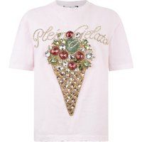 T-Shirt mit Eiswaffel-Verzierung