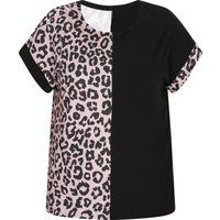 Crew-Neck Shirt mit Leo-Print-Einsatz