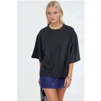 Oversized Geripptes Boxy Crop-Top