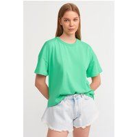 Oversized Baumwoll-T-Shirt mit Rundhalsausschnitt