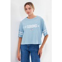 Oversized Kurz-T-Shirt mit 1996 Print