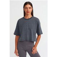 Oversize Crop-T-Shirt mit Punkten