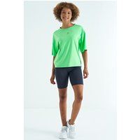 Übergroßes Rundhals-Sport-T-Shirt