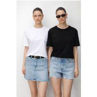 Minimalistisches Lockeres Rundhals T-Shirt Set