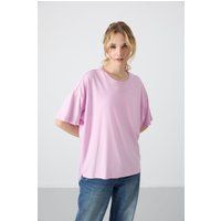 Übergroßes Baumwoll-Modal Rundhals T-Shirt