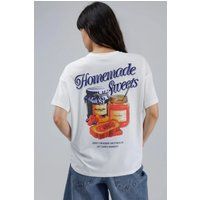 Oversize T-Shirt mit Marmeladen-Grafik
