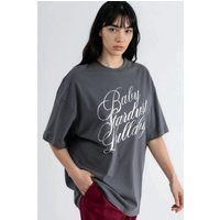Oversize-T-Shirt mit Schriftzug-Print