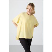 Oversized Baumwoll-Modal Rundhals-T-Shirt
