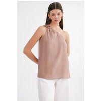 Asymmetrisches One-Shoulder-Oberteil aus Satin
