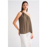 Elegantes One-Shoulder-Top mit Rosette