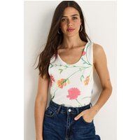 Ärmelloses Top mit Blumenmuster