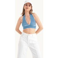Gestreiftes Halterneck Crop Top