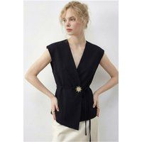 Elegante V-Ausschnitt Weste aus Crepe