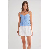 Peplum-Cami mit Herz-Ausschnitt und Knopfleiste