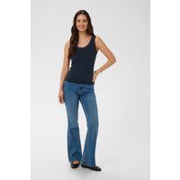 Geripptes Jerseytop mit Spitze