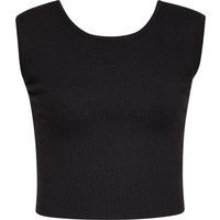 Geripptes Crop-Top mit Rundhalsausschnitt
