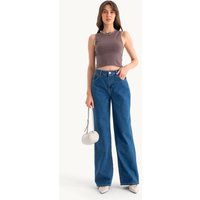 Basic-Crop-Tanktop mit Rundhalsausschnitt