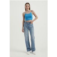 Basic Cropped Cami-Top mit Spaghettiträgern