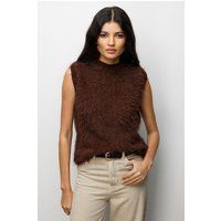 Strukturierte Flauschige Strickweste