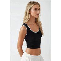 Kurzes Tanktop mit Kontrastpaspelierung