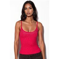 Paillettenbesetztes kurzes Cami-Top