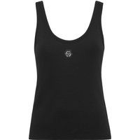 Geripptes Baumwoll-Tanktop mit Schmuck-Logo